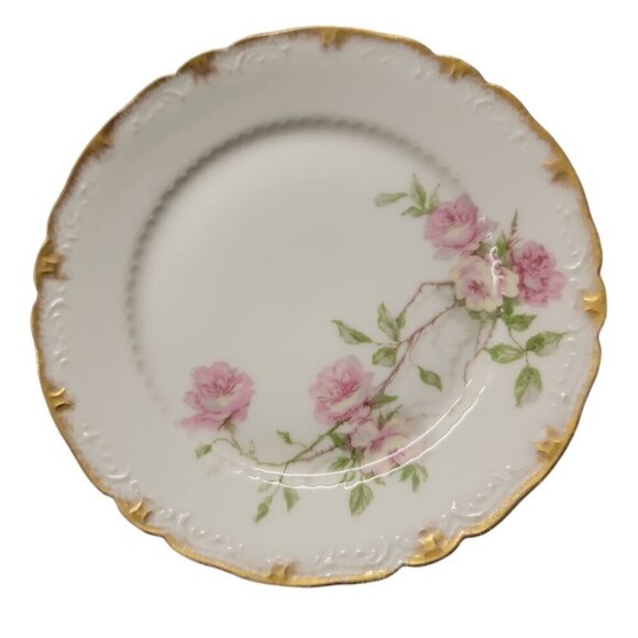 Haviland & Co Limoges France Dessert Bread Plate Baltimore Rose Pattern 6 1/8" - Picture 1 of 15